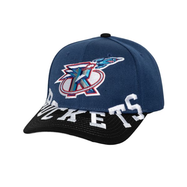 Official Houston Rockets mens houston rockets mitchell  ness navyblack underarch two-tone pro crown snapback hat | NBA Store