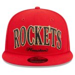 Official Houston Rockets mens houston rockets new era red golden tall text 9fifty snapback hat | NBA Store
