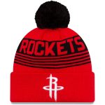 Official Houston Rockets mens houston rockets new era red proof cuffed knit hat with pom | NBA Store