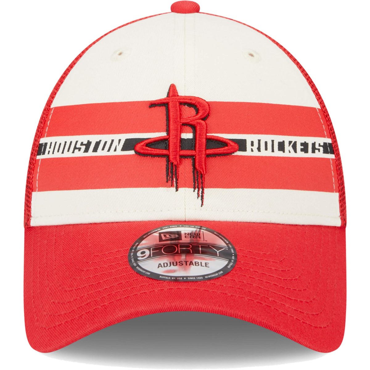 Official Houston Rockets mens houston rockets new era red stripes 9forty trucker snapback hat | NBA Store